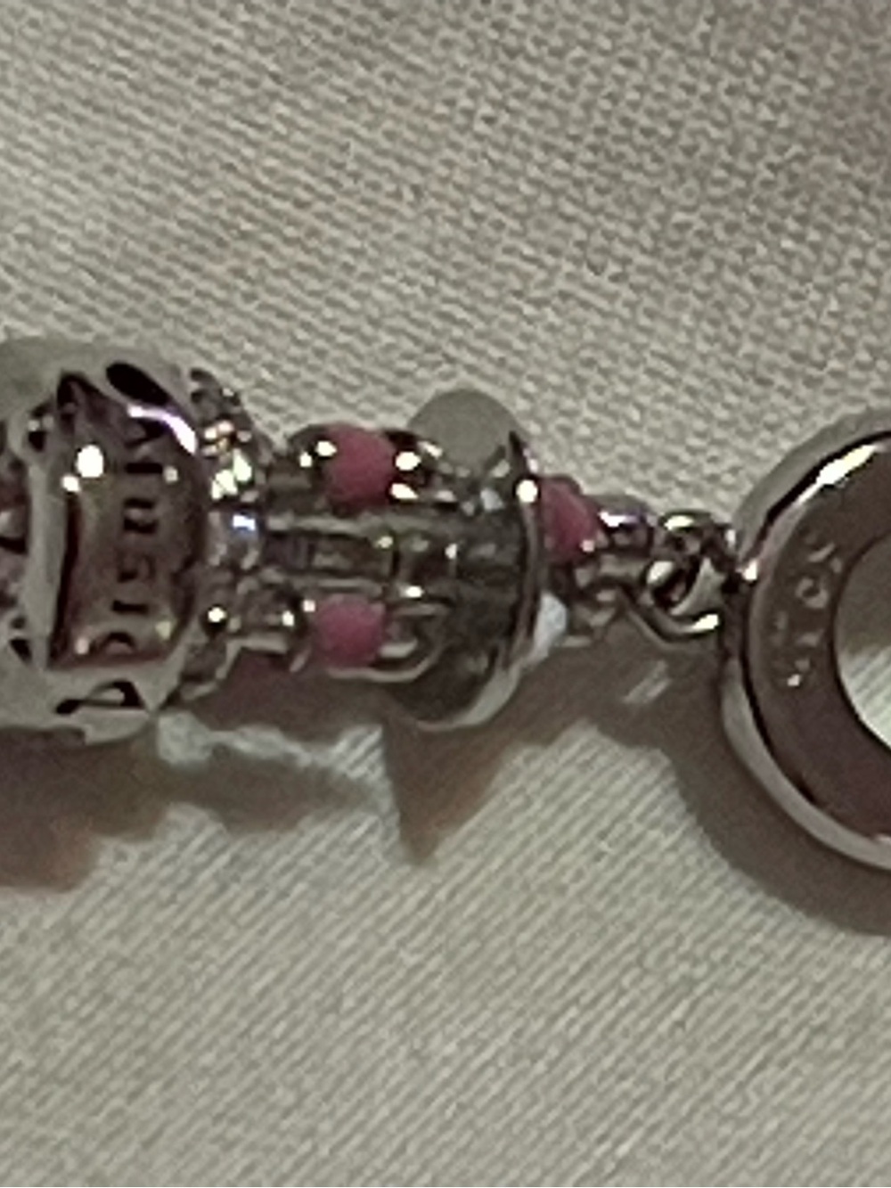 925 Sterling Silver Carousel Charm with Pink Enamel Accents - Picture 8 of 9